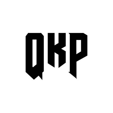 QKP teknoloji şirketi için harf logosu tasarımı. QKP logo tasarımı siyah ve beyaz renk kombinasyonu. QKP logosu, QKP vektörü, QKP tasarımı, QKP simgesi, QKP alfabesi. QKP tipografi logosu tasarımı