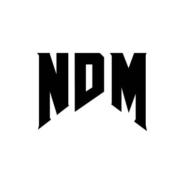 Teknoloji şirketi için NDM mektup logosu tasarımı. NDM logo tasarımı siyah ve beyaz renk kombinasyonu. NDM logosu, NDM vektörü, NDM tasarımı, NDM simgesi, NDM alfabesi. NDM tipografi logosu tasarımı