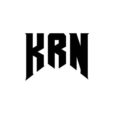 Teknoloji şirketi için KRN harf logosu tasarımı. KRN logo tasarımı siyah ve beyaz renk kombinasyonu. KRN logosu, KRN vektörü, KRN tasarımı, KRN simgesi, KRN alfabesi. KRN tipografi logosu tasarımı