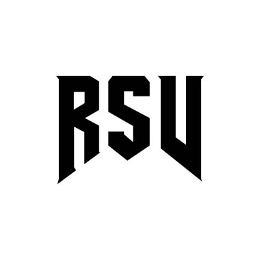 Teknoloji şirketi için RSV harf logosu tasarımı. RSV logo tasarımı siyah ve beyaz renk kombinasyonu. RSV logosu, RSV vektörü, RSV tasarımı, RSV simgesi, RSV alfabesi. RSV tipografi logosu tasarımı