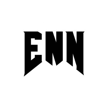 ENN 'in teknoloji şirketi için logo tasarımı. ENN logo tasarımı siyah ve beyaz renk kombinasyonu. ENN logosu, ENN vektörü, ENN tasarımı, ENN simgesi, ENN alfabesi. ENN tipografi logosu tasarımı