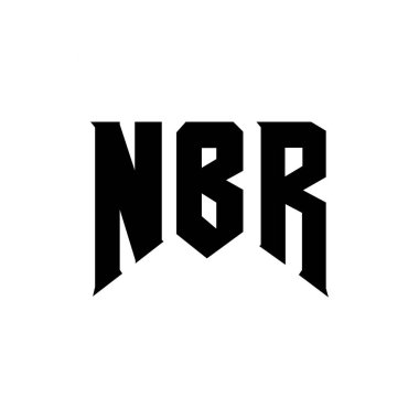 NBR letter logo design for technology company. NBR logo design black and white color combination. NBR logo, NBR vector, NBR design, NBR icon, NBR alphabet. NBR typography logo design clipart