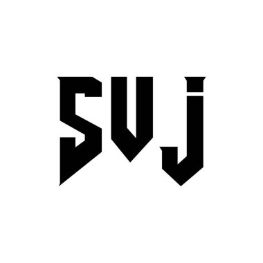 Teknoloji şirketi için SVJ harf logosu tasarımı. SVJ logo tasarımı siyah ve beyaz renk kombinasyonu. SVJ logosu, SVJ vektörü, SVJ tasarımı, SVJ simgesi, SVJ alfabesi. SVJ tipografi logosu tasarımı