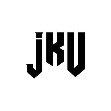 Teknoloji şirketi için JKU mektup logosu tasarımı. JKU logo tasarımı siyah-beyaz renk kombinasyonu. JKU logosu, JKU vektörü, JKU tasarımı, JKU simgesi, JKU alfabesi. JKU tipografi logosu tasarımı