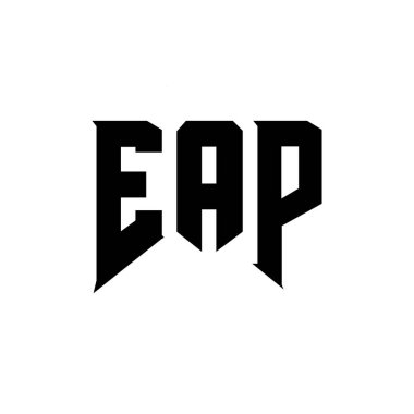 Teknoloji şirketi için EAP mektup logosu tasarımı. EAP logo tasarımı siyah ve beyaz renk kombinasyonu. EAP logosu, EAP vektörü, EAP tasarımı, EAP simgesi, EAP alfabesi. EAP tipografi logosu tasarımı