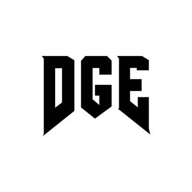 Teknoloji şirketi için DGE mektup logosu tasarımı. DGE logo tasarımı siyah ve beyaz renk kombinasyonu. DGE logosu, DGE vektörü, DGE tasarımı, DGE simgesi, DGE alfabesi. DGE tipografi logosu tasarımı