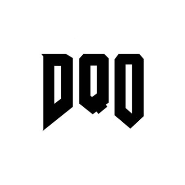 Teknoloji şirketi için DQO harf logosu tasarımı. DQO logo tasarımı siyah-beyaz renk kombinasyonu. DQO logosu, DQO vektörü, DQO tasarımı, DQO simgesi, DQO alfabesi. DQO tipografi logosu tasarımı