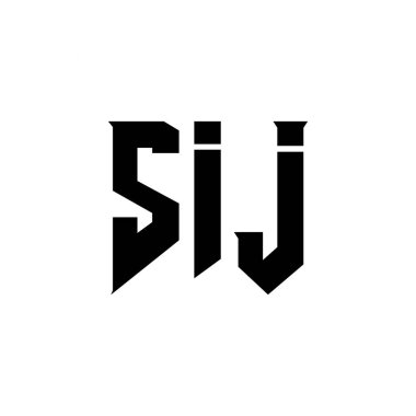 SIJ 'in teknoloji şirketi için logo tasarımı. SIJ logo tasarımı siyah-beyaz renk kombinasyonu. SIJ logosu, SIJ vektörü, SIJ tasarımı, SIJ simgesi, SIJ alfabesi. SIJ tipografi logosu tasarımı