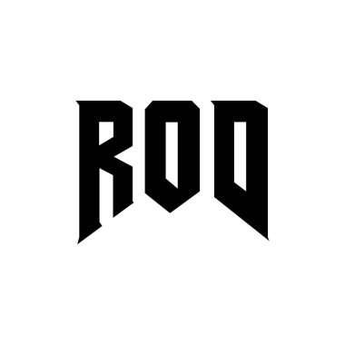Teknoloji şirketi için ROD mektup logosu tasarımı. ROD logo tasarımı siyah ve beyaz renk kombinasyonu. ROD logosu, ROD vektörü, ROD tasarımı, ROD simgesi, ROD alfabesi. ROD tipografi logosu tasarımı