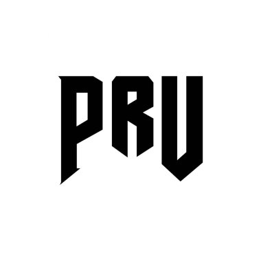 Teknoloji şirketi için PRU mektup logosu tasarımı. PRU logo tasarımı siyah ve beyaz renk kombinasyonu. PRU logosu, PRU vektörü, PRU dizaynı, PRU simgesi, PRU alfabesi. PRU tipografi logosu tasarımı