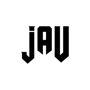 JAU letter logo design for technology company. JAU logo design black and white color combination. JAU logo, JAU vector, JAU design, JAU icon, JAU alphabet. JAU typography logo design clipart