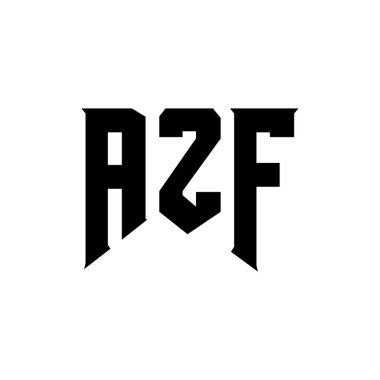Teknoloji şirketi için AZF mektup logosu tasarımı. AZF logo tasarımı siyah ve beyaz renk kombinasyonu. AZF logosu, AZF vektörü, AZF dizaynı, AZF simgesi, AZF alfabesi. AZF tipografi logosu tasarımı.