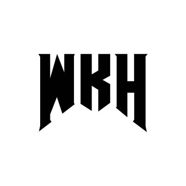 Teknoloji şirketi için WKH mektup logosu tasarımı. WKH logo tasarımı siyah ve beyaz renk kombinasyonu. WKH logosu, WKH vektörü, WKH tasarımı, WKH simgesi, WKH alfabesi. WKH tipografi logosu tasarımı