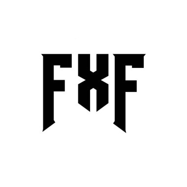 Teknoloji şirketi için FXF mektup logosu tasarımı. FXF logo tasarımı siyah ve beyaz renk kombinasyonu. FXF logosu, FXF vektörü, FXF tasarımı, FXF simgesi, FXF alfabesi. FXF tipografi logosu tasarımı