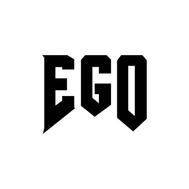 Teknoloji şirketi için EGO mektup logosu tasarımı. EGO logosu siyah-beyaz renk kombinasyonu tasarladı. EGO logosu, EGO vektörü, EGO tasarımı, EGO simgesi, EGO alfabesi. EGO tipografi logosu tasarımı
