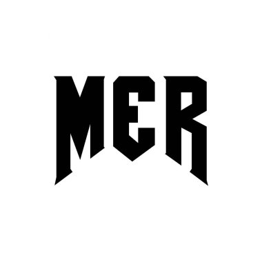 Teknoloji şirketi için MER mektup logosu tasarımı. MER logo tasarımı siyah ve beyaz renk kombinasyonu. MER logosu, MER vektörü, MER tasarımı, MER simgesi, MER alfabesi. MER tipografi logosu tasarımı