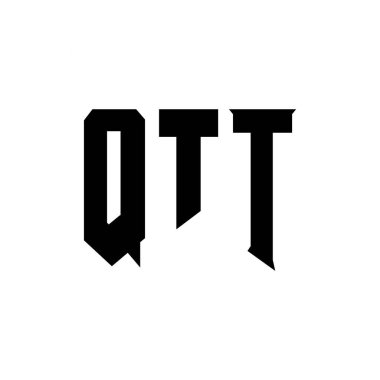 Teknoloji şirketi için QTT harf logosu tasarımı. QTT logo tasarımı siyah ve beyaz renk kombinasyonu. QTT logosu, QTT vektörü, QTT tasarımı, QTT simgesi, QTT alfabesi. QTT tipografi logosu tasarımı