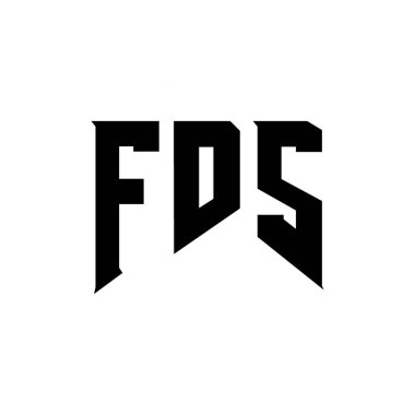 FDS letter logo design for technology company. FDS logo design black and white color combination. FDS logo, FDS vector, FDS design, FDS icon, FDS alphabet. FDS typography logo design clipart