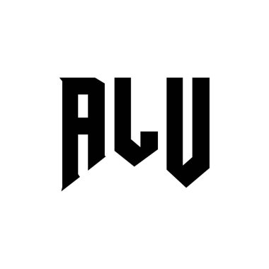 Teknoloji şirketi için ALU mektup logosu tasarımı. ALU logo tasarımı siyah ve beyaz renk kombinasyonu. ALU logosu, ALU vektörü, ALU tasarımı, ALU simgesi, ALU alfabesi. ALU tipografi logosu tasarımı.