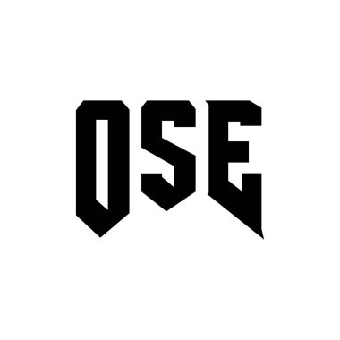 Teknoloji şirketi için OSE mektup logosu tasarımı. OSE logo tasarımı siyah ve beyaz renk kombinasyonu. OSE logosu, OSE vektörü, OSE tasarımı, OSE simgesi, OSE alfabesi. OSE tipografi logosu tasarımı
