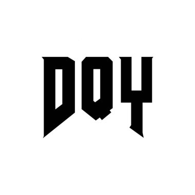 Teknoloji şirketi için DQY mektup logosu tasarımı. DQY logo tasarımı siyah ve beyaz renk kombinasyonu. DQY logosu, DQY vektörü, DQY tasarımı, DQY simgesi, DQY alfabesi. DQY tipografi logosu tasarımı