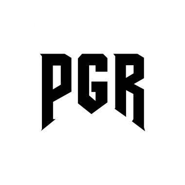 Teknoloji şirketi için PGR harf logosu tasarımı. PGR logo tasarımı siyah ve beyaz renk kombinasyonu. PGR logosu, PGR vektörü, PGR tasarımı, PGR simgesi, PGR alfabesi. PGR tipografi logosu tasarımı