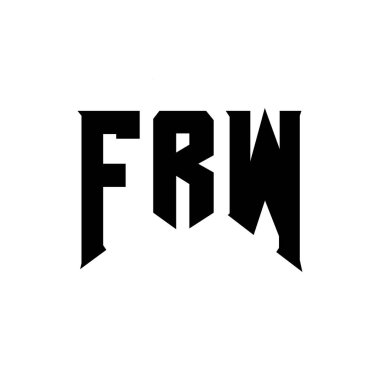 Teknoloji şirketi için FRW harf logosu tasarımı. FRW logo tasarımı siyah ve beyaz renk kombinasyonu. FRW logosu, FRW vektörü, FRW tasarımı, FRW simgesi, FRW alfabesi. FRW tipografi logosu tasarımı