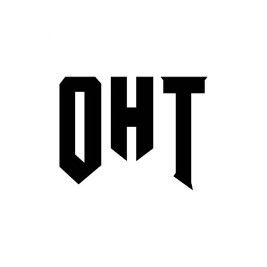Teknoloji şirketi için OHT harf logosu tasarımı. OHT logosu siyah beyaz kombinasyon dizaynı. OHT logosu, OHT vektörü, OHT tasarımı, OHT simgesi, OHT alfabesi. OHT tipografi logosu tasarımı