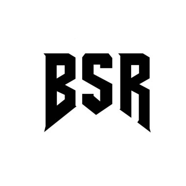 BSR letter logo design for technology company. BSR logo design black and white color combination. BSR logo, BSR vector, BSR design, BSR icon, BSR alphabet. BSR typography logo design. clipart