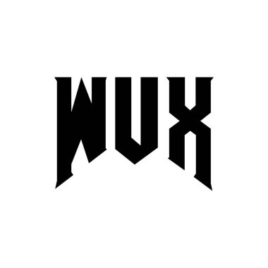 Teknoloji şirketi için WUX mektup logosu tasarımı. WUX logosu siyah ve beyaz renk kombinasyonu tasarladı. WUX logosu, WUX vektörü, WUX tasarımı, WUX simgesi, WUX alfabesi. WUX tipografi logosu tasarımı