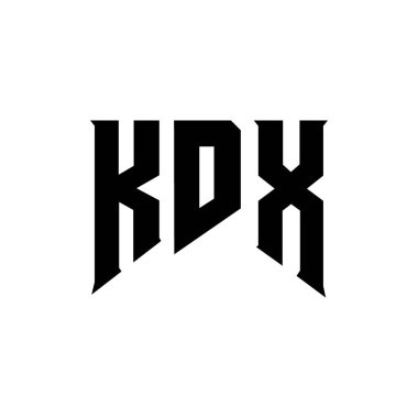Teknoloji şirketi için KDX harf logosu tasarımı. KDX logo tasarımı siyah ve beyaz renk kombinasyonu. KDX logosu, KDX vektörü, KDX tasarımı, KDX simgesi, KDX alfabesi. KDX tipografi logo tasarımı