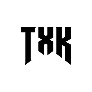 Teknoloji şirketi için TXK harf logosu tasarımı. TXK logo tasarımı siyah ve beyaz renk kombinasyonu. TXK logosu, TXK vektörü, TXK tasarımı, TXK simgesi, TXK alfabesi. TXK tipografi logosu tasarımı