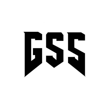 GSS letter logo design for technology company. GSS logo design black and white color combination. GSS logo, GSS vector, GSS design, GSS icon, GSS alphabet. GSS typography logo design clipart