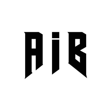 Teknoloji şirketi için AIB harf logosu tasarımı. AIB logo tasarımı siyah ve beyaz renk kombinasyonu. AIB logosu, AIB vektörü, AIB tasarımı, AIB simgesi, AIB alfabesi. AIB tipografi logosu tasarımı.