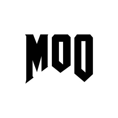 Teknoloji şirketi için MOO mektup logosu tasarımı. MOO logosu siyah-beyaz renk kombinasyonu tasarladı. Moo logosu, MOO vektörü, MOO tasarımı, MOO simgesi, MOO alfabesi. MOO tipografi logosu tasarımı