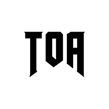 Teknoloji şirketi için TOA mektup logosu tasarımı. TOA logo tasarımı siyah ve beyaz renk kombinasyonu. TOA logosu, TOA vektörü, TOA tasarımı, TOA simgesi, TOA alfabesi. TOA tipografi logosu tasarımı