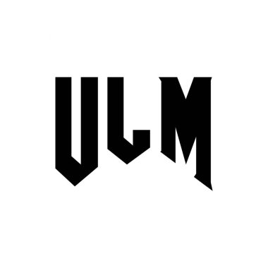 Teknoloji şirketi için ULM mektup logosu tasarımı. ULM logo tasarımı siyah ve beyaz renk kombinasyonu. ULM logosu, ULM vektörü, ULM tasarımı, ULM simgesi, ULM alfabesi. ULM tipografi logo tasarımı