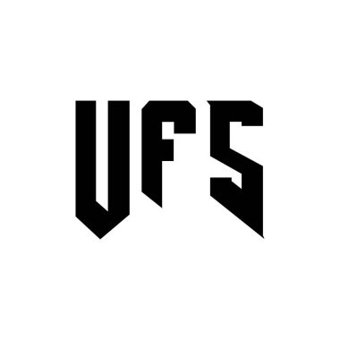 UFS letter logo design for technology company. UFS logo design black and white color combination. UFS logo, UFS vector, UFS design, UFS icon, UFS alphabet. UFS typography logo design clipart