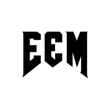 Teknoloji şirketi için EEM mektup logosu tasarımı. Elektromanyetik logo siyah-beyaz renk kombinasyonu tasarladı. EEM logosu, EEM vektörü, EEM tasarımı, EEM simgesi, EEM alfabesi. AÇM tipografi logosu tasarımı