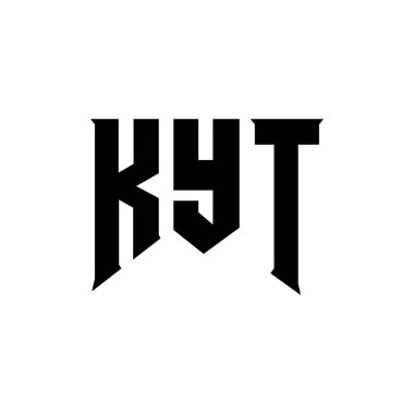 Teknoloji şirketi için KYT harf logosu tasarımı. KYT logo tasarımı siyah ve beyaz renk kombinasyonu. KYT logosu, KYT vektörü, KYT tasarımı, KYT simgesi, KYT alfabesi. KYT tipografi logosu tasarımı