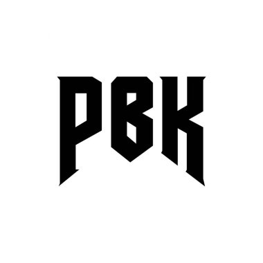 PBK letter logo design for technology company. PBK logo design black and white color combination. PBK logo, PBK vector, PBK design, PBK icon, PBK alphabet. PBK typography logo design clipart