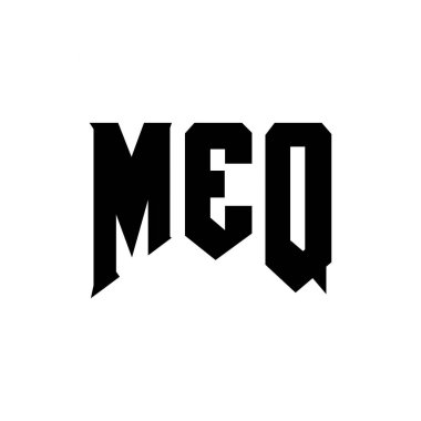 Teknoloji şirketi için MEQ mektup logosu tasarımı. MEQ logo tasarımı siyah ve beyaz renk kombinasyonu. MEQ logosu, MEQ vektörü, MEQ tasarımı, MEQ simgesi, MEQ alfabesi. MEQ tipografi logosu tasarımı
