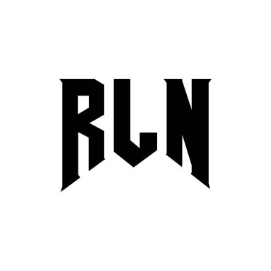 Teknoloji şirketi için RLN harf logosu tasarımı. RLN logo tasarımı siyah ve beyaz renk kombinasyonu. RLN logosu, RLN vektörü, RLN tasarımı, RLN simgesi, RLN alfabesi. RLN tipografi logosu tasarımı