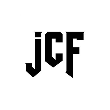 Teknoloji şirketi için JCF mektup logosu tasarımı. JCF logo tasarımı siyah ve beyaz renk kombinasyonu. JCF logosu, JCF vektörü, JCF tasarımı, JCF simgesi, JCF alfabesi. JCF tipografi logosu tasarımı