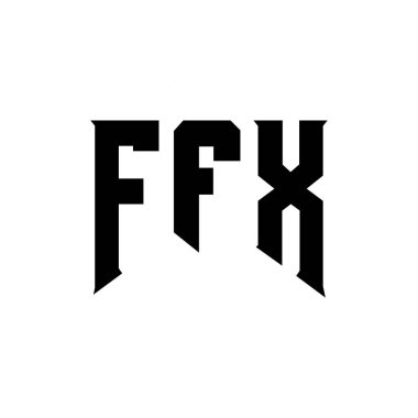Teknoloji şirketi için FFX harf logosu tasarımı. FFX logo tasarımı siyah ve beyaz renk kombinasyonu. FFX logosu, FFX vektörü, FFX tasarımı, FFX simgesi, FFX alfabesi. FFX tipografi logosu tasarımı
