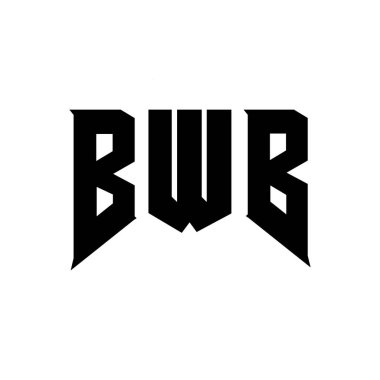 Teknoloji şirketi için BWB mektup logosu tasarımı. BWB logo tasarımı siyah ve beyaz renk kombinasyonu. BWB logosu, BWB vektörü, BWB tasarımı, BWB simgesi, BWB alfabesi. BWB tipografi logo tasarımı.