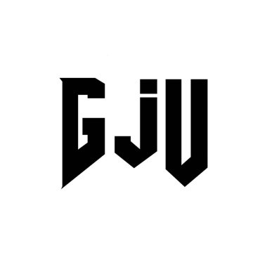 Teknoloji şirketi için GJU mektup logosu tasarımı. GJU logo tasarımı siyah-beyaz renk kombinasyonu. GJU logosu, GJU vektörü, GJU tasarımı, GJU simgesi, GJU alfabesi. GJU tipografi logosu tasarımı