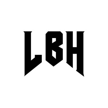 Teknoloji şirketi için LBH mektup logosu tasarımı. LBH logo tasarımı siyah-beyaz renk kombinasyonu. LBH logosu, LBH vektörü, LBH tasarımı, LBH simgesi, LBH alfabesi. LBH tipografi logosu tasarımı