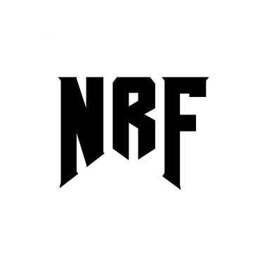 Teknoloji şirketi için NRF mektup logosu tasarımı. NRF logo tasarımı siyah ve beyaz renk kombinasyonu. NRF logosu, NRF vektörü, NRF tasarımı, NRF simgesi, NRF alfabesi. NRF tipografi logosu tasarımı
