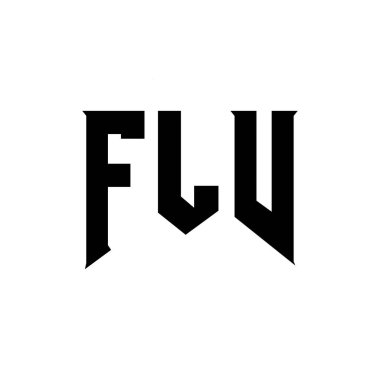 Teknoloji şirketi için FLV harf logosu tasarımı. FLV logo tasarımı siyah ve beyaz renk kombinasyonu. FLV logosu, FLV vektörü, FLV tasarımı, FLV simgesi, FLV alfabesi. FLV tipografi logosu tasarımı